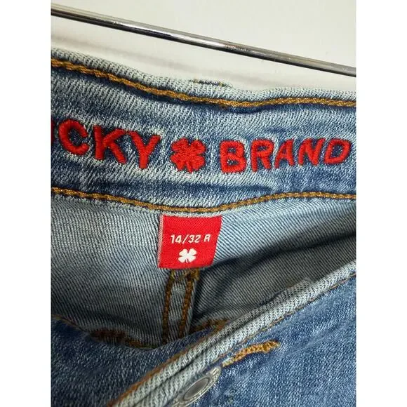 Lucky Brand Mid Rise Sweet Wide Leg Jeans Women's 14/32 Moonlit Mist Wash New - Picture 6 of 15